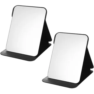 2 Stk Schminkspiegel Klein, Tragbarer Kosmetikspiegel, Reisespiegel Klappbarer Spiegel, Standspiegel Tischspiegel, Klappspiegel Klein Make up Spiegel Einstellbarer Winkel für Makeup Mirror(21.5x15.5cm