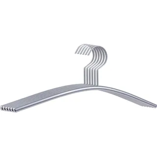 Kleiderbügel PIEPERCONCEPT "Piatto", grau (aluminiumfarben), B:45cm H:17cm T:1,3cm, Metall, Kleiderbügel, Kleiderbügel