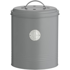 Bild von - Kompostbehälter, pastellgrau, 2,5 Liter Mittelgroß, 17,5 x 17,5 x 20 cm
