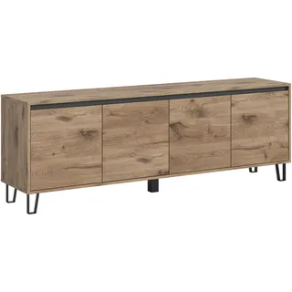 xonox.home Balton Lowboard 184x64x40 cm Eiche Dunkel Holzwerkstoff