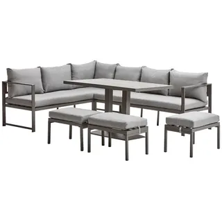 Ambia Garden DINING-LOUNGESET Anthrazit, Grau - 244x193 cm