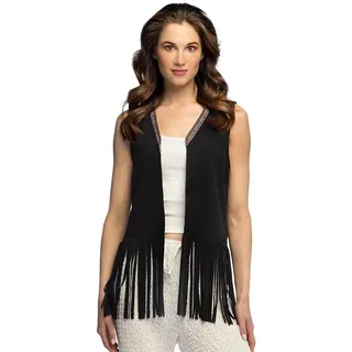 Boland 44497 - Weste für Damen mit Fransen, Größe M/L, Oberteil für Karneval, Sommer oder den Alltag, 70er Jahre Kostüm
