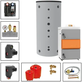Solarbayer HVS 25 e Holzvergaser Set 1B (1000L Pufferspeicher) Holzkessel Paket