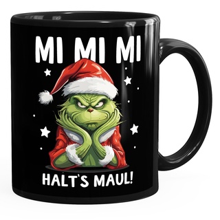 MoonWorks® Grinch Tasse Anti Weihnachten Spruch Ironie Sarkasmus lustige Weihnachtsbecher Geschenke für Weihnachtsmuffel Spruch 1 schwarz standard