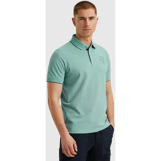 Poloshirt PME LEGEND "Short sleeve polo stretch pique package", Herren, Gr. 5XL, blau (cameo blau), Jersey, Obermaterial: 96% Baumwolle, 4% Elasthan, unifarben, regular fit taillenbedeckt, Shirts Poloshirt, mit Schriftzug