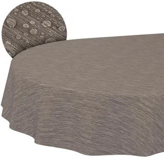 ANRO Tischdecke abwaschbar Wachstuch Oval 240 x 140 cm Braun