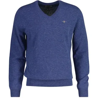 GANT Herren Extrafine Lambswool V-Neck Pullover, Stone Blue Melange, XL