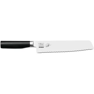 KAI Kamagata Brotmesser 23 cm - rostfreier Edelstahl - ergonomischer Griff - Wellenschliff - grau/schwarz/silber