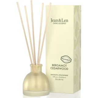 Jean & Len Aromatic Atmosphere Cedarwood & Bergamot, natürlich duftender Raumdiffusor, spritziger Duft vom Parfümeur, hochwertiger Flakon, Raumduft mit Holz-Duftstäbchen, vegan, 50 ml