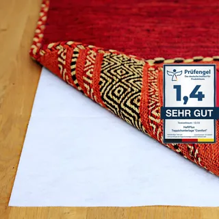 HaftPlus - Teppich Stopper rutschfest und dünn - Antirutschmatte für Teppiche - Öko-Tex Vlies Teppichunterlage zuschneidbar - Größe 80 x 150 cm