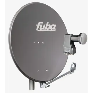 Fuba Satellitenschüssel Komplettset 8 Teilnehmer DAL 808 A - Sat Komplettanlage DAL 800 A Alu Sat-Schüssel/Spiegel 80cm anthrazit + Fuba DEK 818 Octo LNB 8 Teilnehmer - HDTV, UHD(4K/8K), 3D