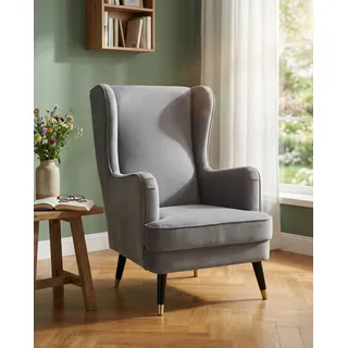 Home Affaire Ohrensessel ZILLER Cord 70 x 105 x 91 cm Grau