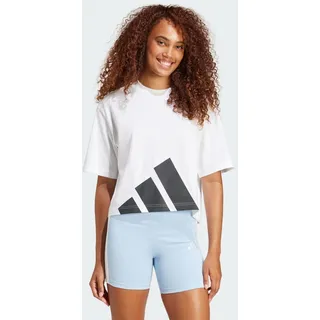adidas Damen Essentials Big Logo Boyfriend T-Shirt, White/Black, L