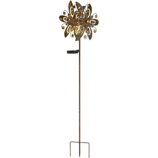 Solarleuchte Garten Außen Solarlampe Kugel Erdspieß Windrad Solar 36578 - Braun