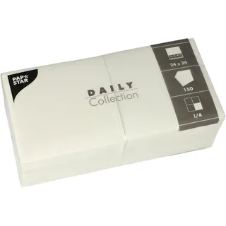 Papstar PAPSTAR, 150 Servietten "DAILY Collection" 1/4-Falz 24 cm x 24 cm weiss