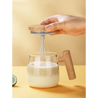 Selbstrührende Tasse 400ml 7000 U/min Ultra Feiner Geschmack Selbstrührender Becher IP68 Wasserdicht mit Dreizackige Rührstab Elektrischer Rührbecher Self Stirring Mug für Kaffee Milch (Stil1)