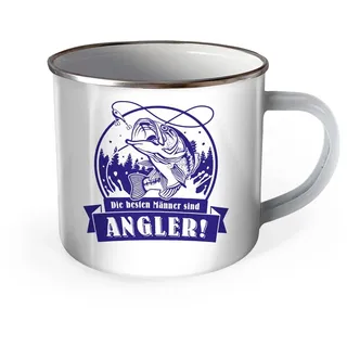 Trötsch Emaille Becher Angler Tasse Die besten Männer sind Angler