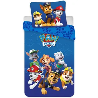 BrandMac Bettwäsche Paw Patrol für kleines Bett, Bettbezug 100 x 135 cm + Kissenbezug 40 x 60 cm