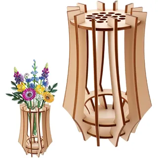 Hölzern Blumenvasen-Bauset, Holzpuzzle Blumenvase Blumenständer, Puzzle-Blumenvase Aus Holz, 3D Puzzle Vase Für Blumen, Für Blumenstrauß, Hölzern Blumenvasen-Bauset, Vase Blumen