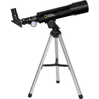 National Geographic 50/360 Teleskop mit Tischstativ aus Aluminium, 60-facher Vergrößerung und Zenitspiegel für Land- und Planetenbeobachtungen, schwarz
