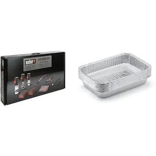 Weber Reinigungsset Emaille-Gasgrills, Multi & 6415 Small 7-1/2-Inch-by-5-inch Aluminum Drip Pans, Set of 10