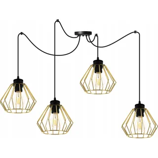 Golden Spider Deckenhängelampe, Drahtplafon - Schwarz, Gold