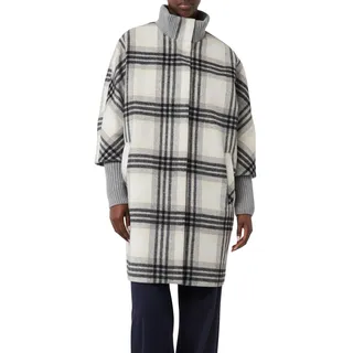 Comma Karierter Mantel mit Strick-Details