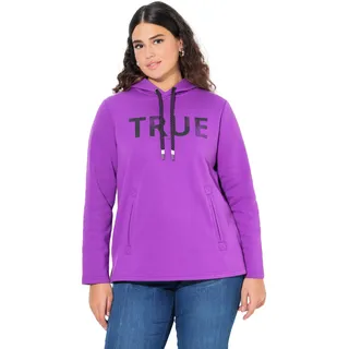 Ulla Popken Damen große Größen Übergrößen Plus Size Hoodie, True, Kapuze, Kordel, Taschen, Langarm