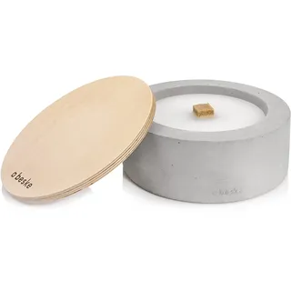 Betonfeuer® - Das Original der Beske-Manufaktur | Modell 'Taal' | Ø25cm mit Dauerdocht | Wiederbefüllbare Fackel | Unendliche Brenndauer | Recycling von Kerzenwachs | Tischfeuer Fackel