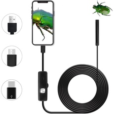 USB Android Endoskop 2,0 Megapixel CMOS HD 2 in 1 wasserdichte Endoskop Inspektionskamera Starre Schlangenkabel für Smartphone Tablet-Gerät (5m)