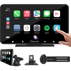 Verbessert Carpuride W708 Wireless CarPlay Android Auto, 7 Zoll Autoradio mit Navi, Lenkrad Kontrolle,1080P HD IPS Tragbares Touchscreen Unterstützt Bluetooth 5.0/AUX/FM/Mirror Link/Siri