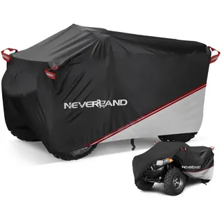 Neverland Quad Abdeckplane ATV Abdeckung,Wasserdicht Innen und Außen Verwendbar Abdeckung für Quad Cover Schnalle Schneesicher Staubdicht Quadplane Schwarze und Silberne Spleiße 256 * 110 * 120cm