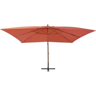 vidaXL Ampelschirm mit Holz-Mast 400x300 cm Terrakotta - Braun