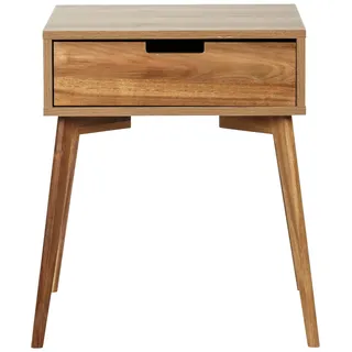 Wenko Beistelltisch mit Schublade Acina Holz braun 50,0 x 50,0 x 55,0 cm