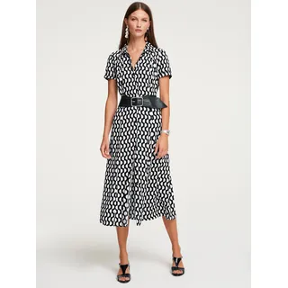 Heine Druckkleid Etuikleid Schwarz/Weiß 38