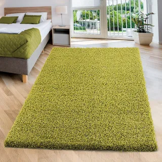 Hochflor-Teppich SANAT "LOCA" Gr. 1, grün (hellgrün), B:60cm H:30mm L:110cm, Kunstfaser, Teppiche, Hochflor-Teppich, Wohnzimmer, Langflor, Shaggy, Schlafzimmer