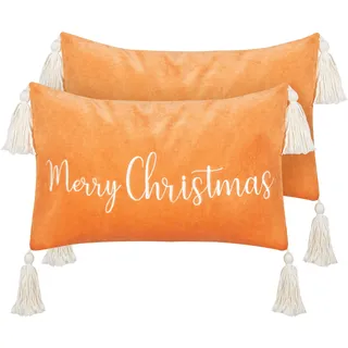 Beliani Dekokissen Lithops 30 x 50 cm Orange