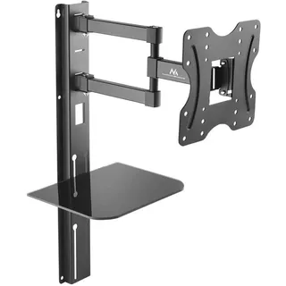 Maclean Brackets Fernseher TV Wandhalterung, mit Ablage, Regal Halterung VESA 100-200 Halterung - schwarz,