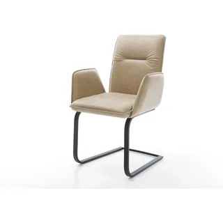 Freischwinger Vinja-Flex Mikrofaser Beige Vintage Freischwinger flach Schwarz