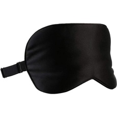 Schlafmaske aus Seide, leichtes Material, verstellbare Augenbinde für Reise und Zuhause, Augenmaske mit elastischem Gummiband, schwarz