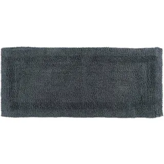 Homescapes Badematte 40/100 cm, 100% Baumwolle, wendbar , Grau , Textil , Uni , Rechteckig , 40x100 cm , Oeko-Tex® Standard 100 , Heimtextilien, Badtextilien, Badematten