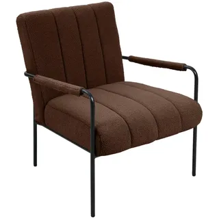 Svita Loungesessel Polstersessel Akzentstuhl Wohnzimmer mit Armlehne Braun