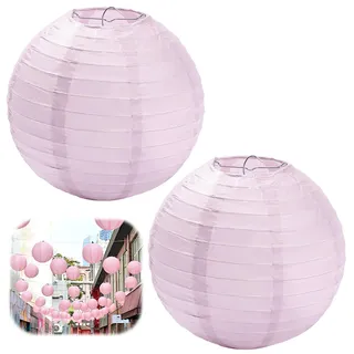 2 stück reispapier lampenschirm, papier lampenschirm Hellrosa für Kreative DIY-Projekte und Party Garten Hochzeit Geburtstag Dekoration (20 cm, 8")