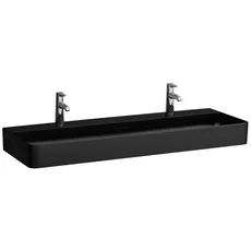 Laufen VAL Waschtisch, unterbaufähig, ohne Hahnloch, mit Überlauf, 1200x420mm, H810289, Farbe: Schwarz Matt