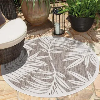Carpet City Outdoorteppich »Outdoor 468« rund 5 mm Höhe UV-beständig, Flachgewebe, auch in quadratischer Form erhältlich, beige