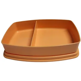 Tupperware to Go Lunchbox Clevere Pause 590ml mit Trennwand Eco+ Schule Brotdose mit Abteilung (orange)