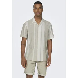 Only & Sons Kurzarmhemd »ONSCAIDEN SS STRIPE LINEN RESORT NOOS« ONLY & SONS vintage khak XL