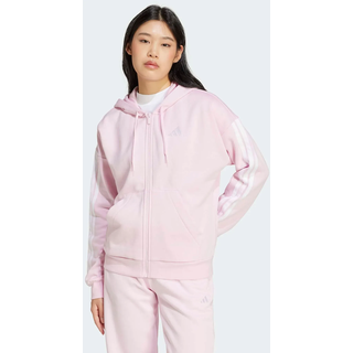Kapuzensweatshirt ADIDAS SPORTSWEAR "W 3S FL FZ HD", Damen, Gr. S, clear pink, weiß, Obermaterial: 55% Baumwolle, 36% Polyester, 9% Viskose, angesetztes Bündchen, Sweatshirts Kapuzensweatshirt