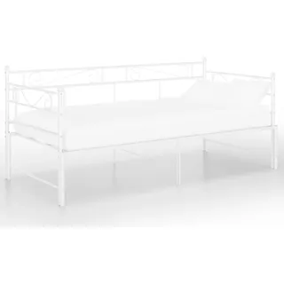 Tagesbett Ausziehbar Weiß Metall 90x200 cm - Weiß