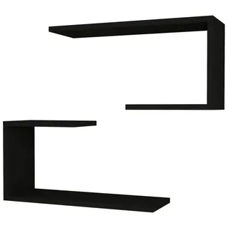 [en.casa] Wandregal-Set 2 Tlg. Årslev , Holzwerkstoff , 60x27x20 cm , Wohnzimmer, Regale, Wandregale